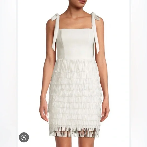 aidan mattox fringe cocktail dress Aidan by Aidan Mattox Sequined & Fringed Cocktail Dress